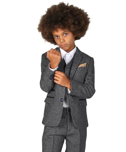 Costume mariage garçon rétro en tweed tenue chic cérémonie 11 ans