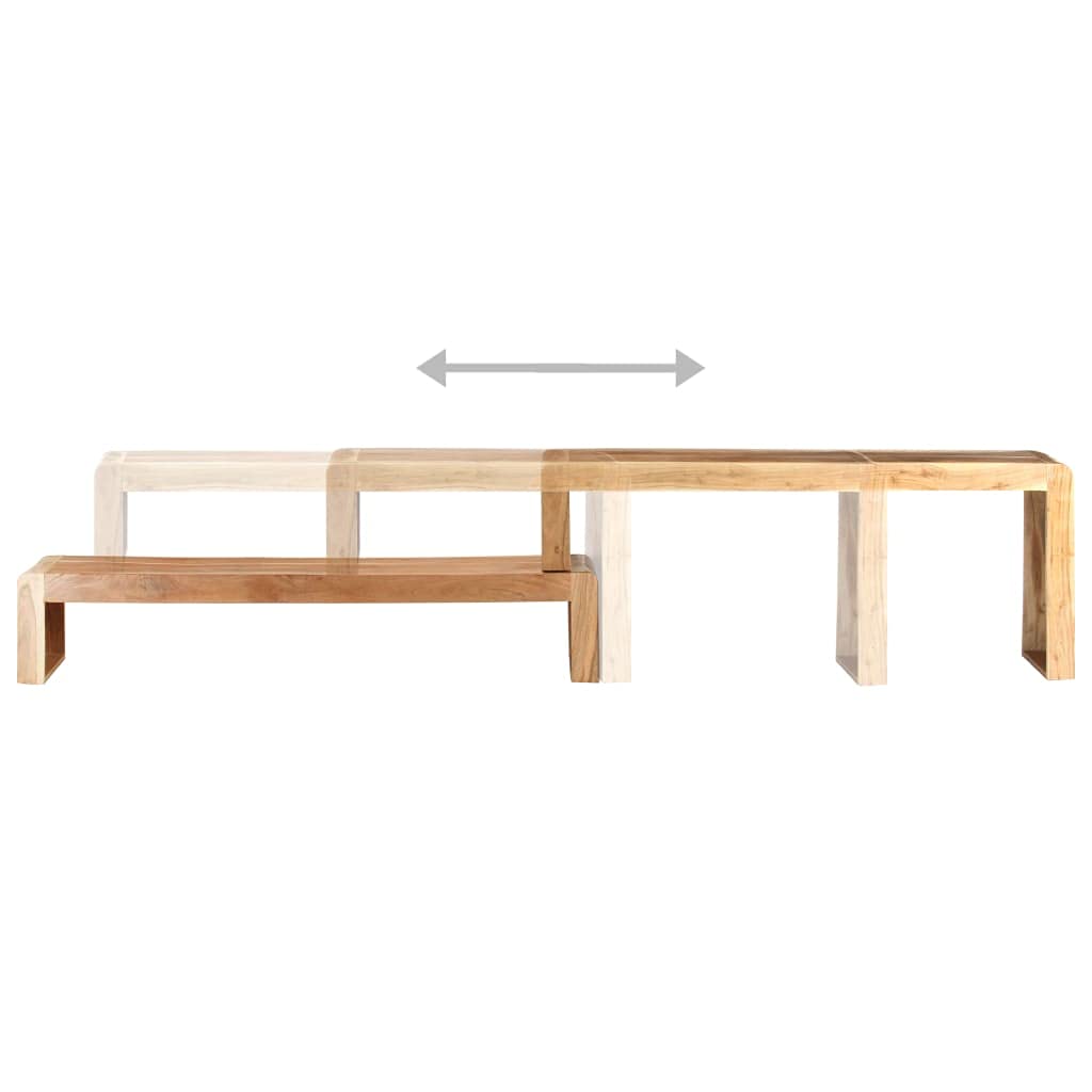 Mobile TV con Supporto di Design in Legno Massello di in 2 Pezzi, Mobile da Soggiorno per Casa in Stile Industriale