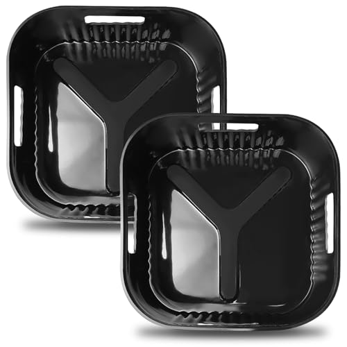20CM Silikonform Heißluftfritteuse, 2PCS Airfryer Zubehör XL Silikon Backform für Philips XL 6,2L 4,2L, COSORI 4,7L, Wiederverwendbar anstelle Backpapier für Heißluftfritteuse
