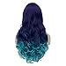 OYIXU Blue Ombre Highlights 75cm 29.5