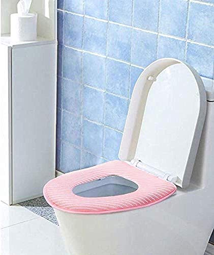YLKCU 2 Stück weicher Badezimmer Toilettensitzbezug, Toilettensitzkissen Addensare sede di toletta del Rilievo Pulsante Colla Calda Sedile Rondella di addestramento Della toletta Sitzbezug Geeignet – Bild 6