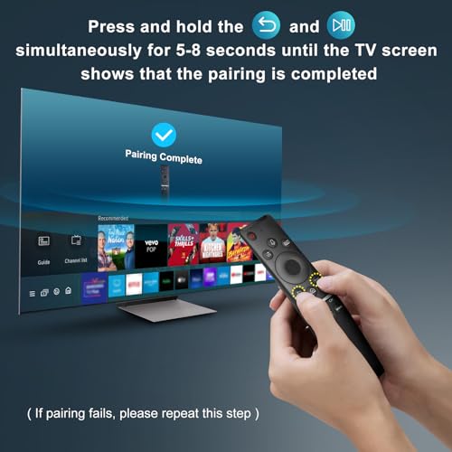 Image of EWO'S Voice Remote Compatible for Samsung Smart TV QLED UHD Frame Curved Solar 4K 8K Q60 Q70 Q80 Q90 8 Series 9 Series TU8000 AU8000 Voice Remote Control Replacement, Black