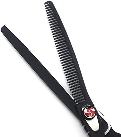 Miniatura 7 de JIESENYU Juego de tijeras profesionales para zurdos de 7.0 pulgadas, rectas y adelgazantes, tijeras de barbero, JP440C, 62HRC (juego de tijeras)