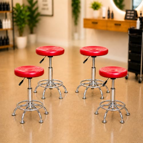 Image of NGFC Doctor Stool with Adjustable Height || Sitting Stools for Home /Doctor /Medical /Salon /Warehouse /Garage (Red, Pack of 4)