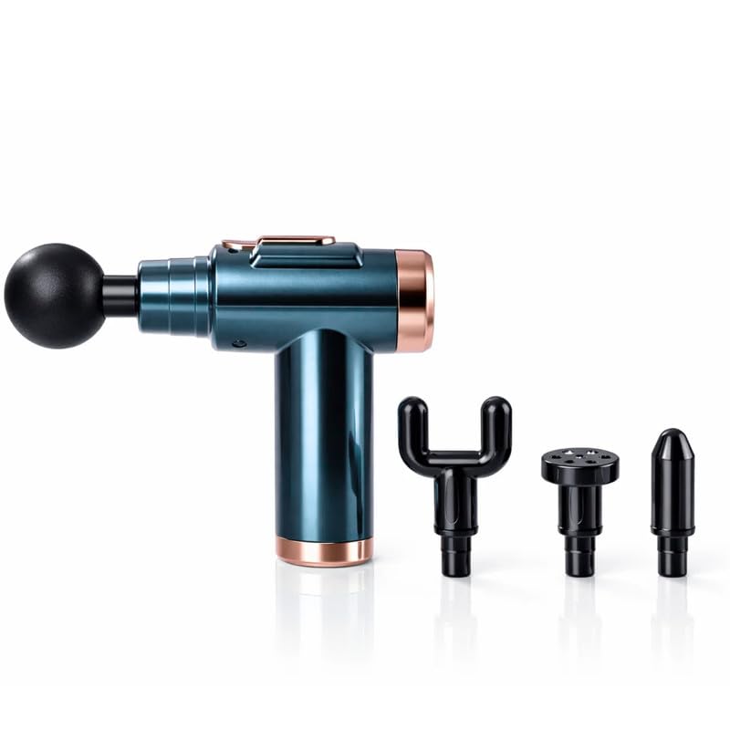 ASBAH Beauty Gun Massager Machine for Full Body Pain Relief |Electric Massager with 4 Interchangeable Massage Heads for Head, Scalp, Face, Neck, Shoulder, Back, Knee & Leg | Deep Tissue Percussion|Portable & Handheld Massager