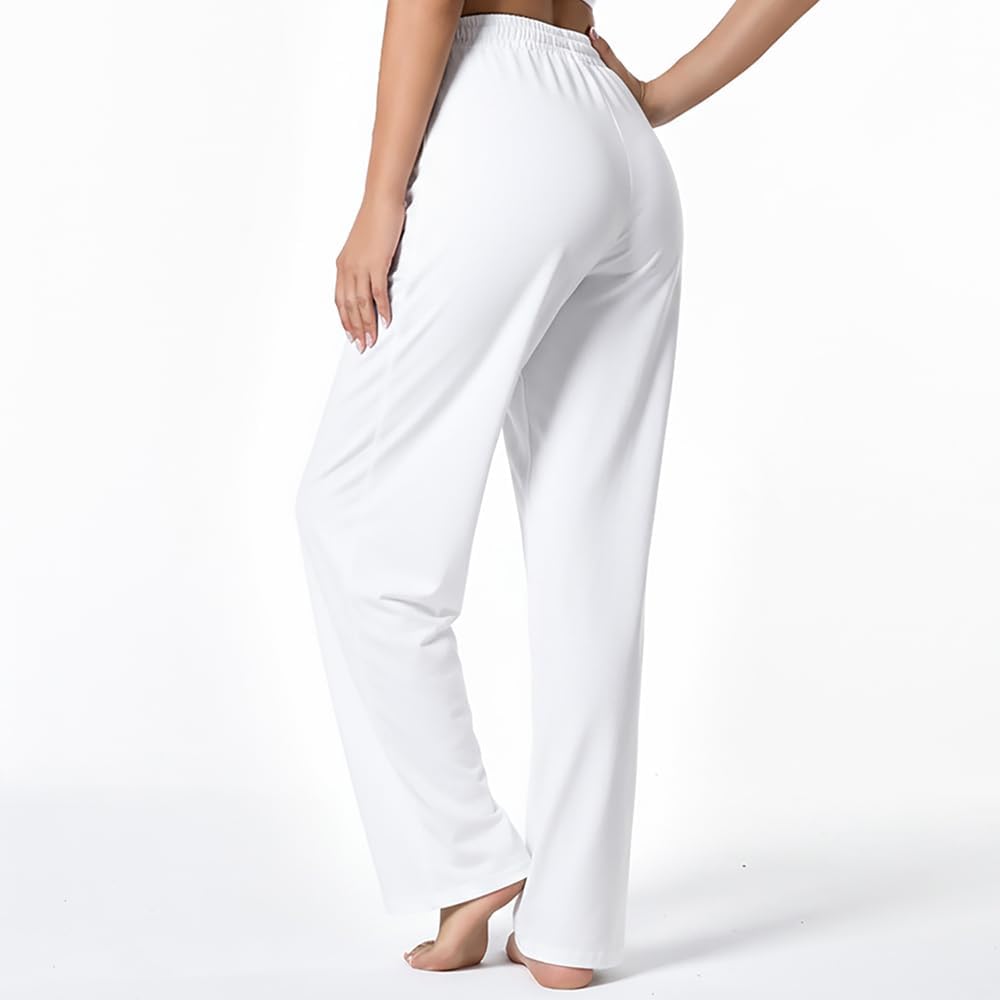 Women's Yoga Sweatpants with Pockets Drawstring Wide Leg Loose Comfy Pants for Athletic, Lounge, Travel, Work - Image 2