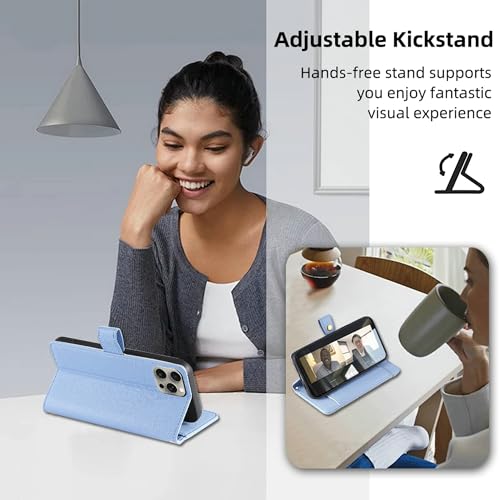 Coque iPhone 16 Pro Max cordon avec sac à main bleu intégré pour libérer vos mains