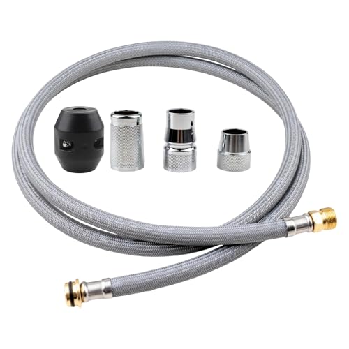 Kit de rechange de tuyau de robinet de cuisine 5 pièces compatible avec les robinets à tirette Grohe 48293000, tuyau pulvérisateur flexible avec connecteurs...