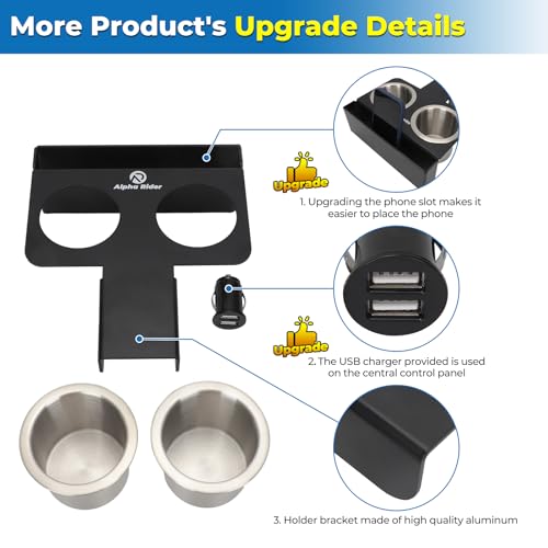 Portavasos para Chevy/GMC C/K 10/20/30 73-91 con cargador USB miniatura 3