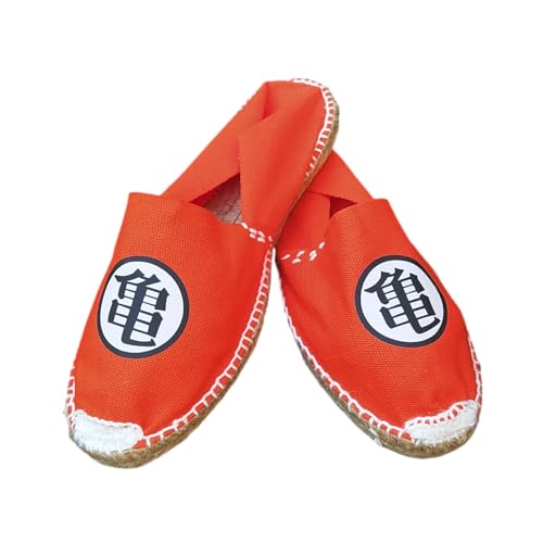 Zapatillas Dragon Naranja Kanji Kame únicas Yute Lona Esparto - Unisex- Comodidad y Estilo. Elegantes. Alpargatas Lona 100% algodón ecológico diseño Ball Manga Anime (39)