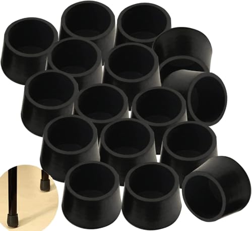 Gummi Stuhl Kappen, 16 Stück Gummi Stuhlbeinkappen, Schutzkappen Für Stuhlbeine, Füße Pads, Stuhlkappen, Stuhlbeinschutz, Schwarz für Runde Beine 16mm