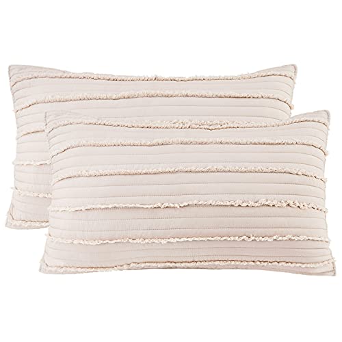 BOSOWOS Queen Size Pillow Protectors Set of 2,Soft Breathable 20 x 30 Inches Pillow Covers Encasement,Microfiber Pillowcases for Easy Care,Cappuccino