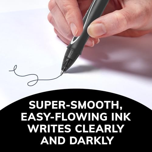Image of BIC Gel-ocity Quick Dry Retractable Gel Pen, Medium Point (0.7mm), Black, 12-Count | Quick Dry Ink Resists Smearing | Full-Length Comfort Grip | Ideal for Students and Teachers | 12 Pens in Pack