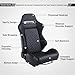 WTRAVEL Racing Seats 2 Pcs Reclinable Bucket Seats with 2 Sliders Adjustable PU Leather Seats Universal Sport Seats for Cars (Black White, 35.1