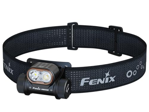 Fenix HM55R Schwarz Stirnlampe LED Wiederaufladbar,1200 Lumen Extrem Hell,USB-C Aufladbar,175M,Strahler Flutlicht & Rotlicht,IP68 Wasserdicht Sensor Kopflampe,141 Stunden max,Outdoor Camping Joggen