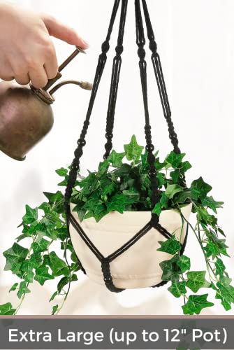 Shineloha 43 Inches Macrame Plant Hanger Large For Up To 12 Inch Pot (Extra Long & Big) + Swag Hook thumb #1