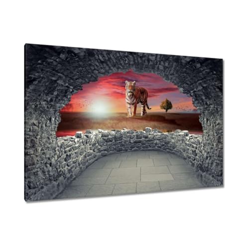 Toile tigre majestueux 120x80 decoration murale grand salon