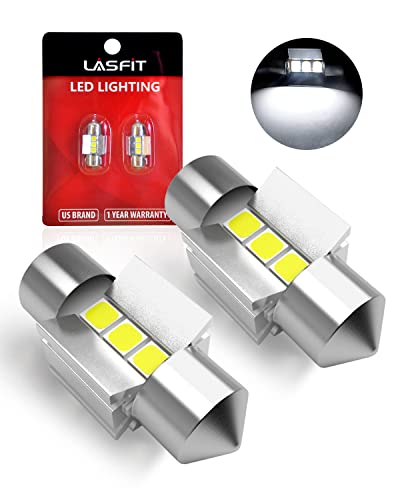 Image of LASFIT 28MM LED Festoon 29MM 641 6614F 6612F TS-14V1CP LED Dome Map Trunk Cargo Light Bulb 6000K Brighter White Light (Pack of 2)