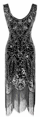 Image of Peacock-inspired 1920s Gatsby Beaded Flapper Sling Dress Womens Vintage Cocktail Dress W /Complete Accessories Set