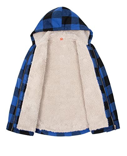 Image of ZENTHACE Boys Sherpa Fleece Lined Flannel Jacket