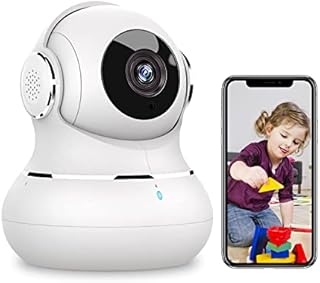 [2022 New] Pet Camera, Crzwok 1080P Indoor Security Camera, Home Camera with Phone App, 360 Degree WiFi Camera Wireless for Baby/Dog, IR Night Vision, Motion Detection, 2-Way Audio, Work with Alexa