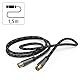 Hama Antennenkabel Koax 1,5 m lang 120 dB (Koax Stecker - Kupplung, Koaxialkabel HD TV, 8K, zur Verbindung von Antennendose zu TV oder Receiver, Metallgehäuse, verstärkter Kabelmantel, 75 Ohm)