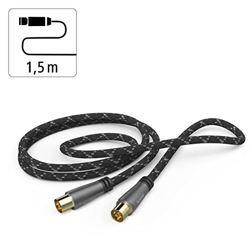 Hama Antennenkabel, 1,5m, 120 dB, Koax Stecker - Kupplung, HD TV, 8K – Ansicht 2