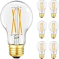 A19 Vintage LED Edison Light Bulbs 8 Watt, E26 Dimmable LED Filament Light Bulbs, 3000K Soft White,8W Equal 75 Watt Incandescent Bulbs,850LM, AC120V, A19 LED Bulb with 90 CRI,COCODI-6Pack (8W-3000K)