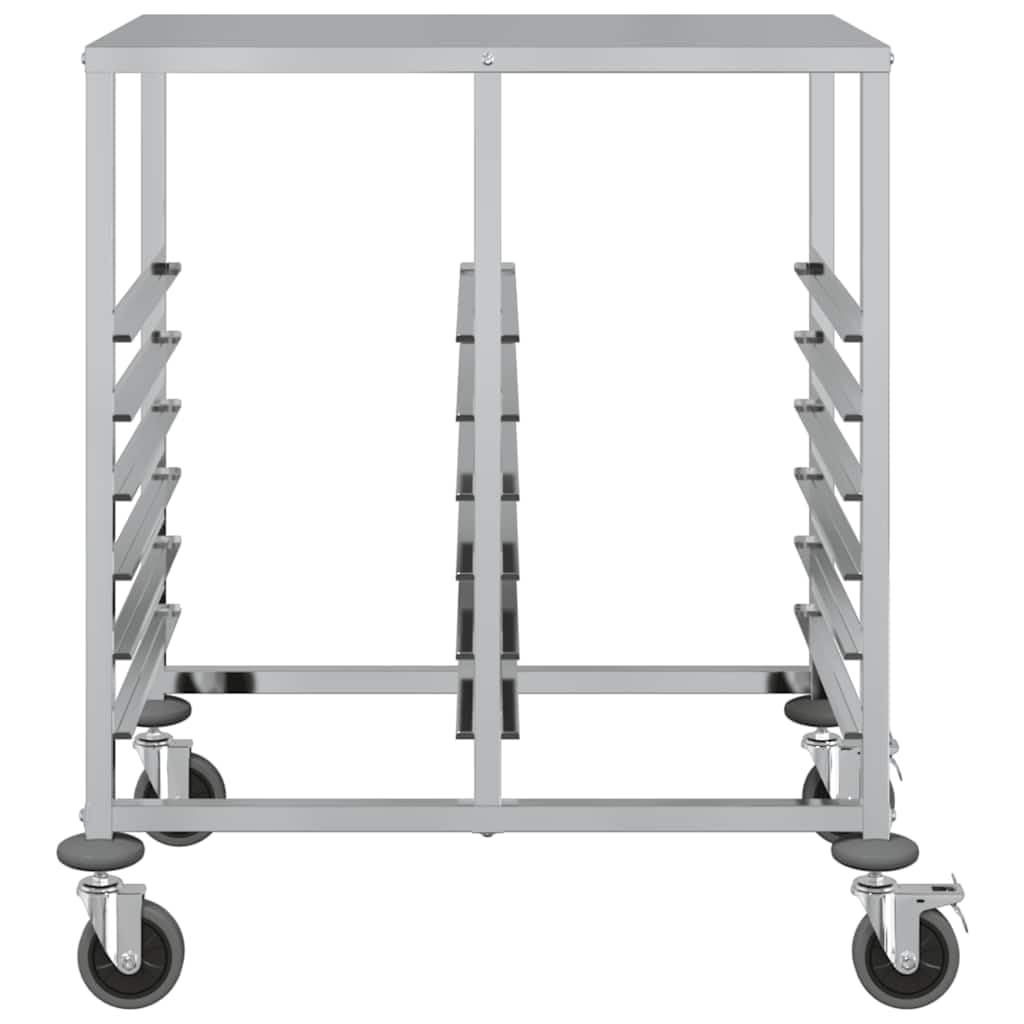 vidaXL Carro con bandejas y 12 contenedores GN 75x55x87 cm, Estante para bandejas, Carro para panadería, Estante para bandejas de panecillos