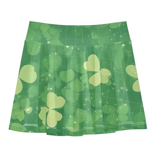 linqin Girls Athletic Skirts with Shorts Flowy Skort for Little Girl Pleated Skirts with Pockets