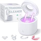 Ultrasonic Retainer Cleaner Machine, 45kHz Retainer Cleaner Machine for Denture Cleaner, Suitable for Dental Appliances, Mouth Guard, Night guard Braces, Toothbrush Heads, Jewelry