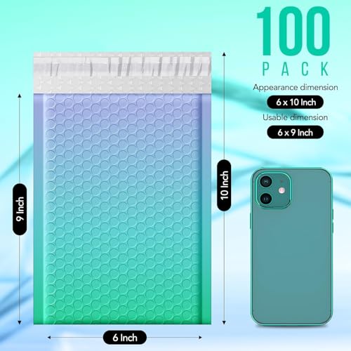 Image of Fuxury Cute Design Bubble Mailers 6x10 inch 100 Pack Opaque Padded Envelopes