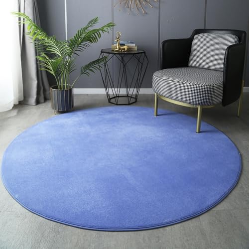 ENEN Runder Kurzflor Teppich Lila, 60x60cm