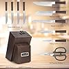 Kitchen-Knife-Set-Authentic-Damascus-Steel-Ultra-Sharp-Ergonomic-Non-slip-Wood-Handle-Chef-Knife-Block-Set-with-Built-in-SharpenerLuxury-Gift-for-HolidaySilver-12PCS Kuisine Kitchen Knife Set,Damascus Steel Ultra Sharp, Ergonomic Non-slip Wood Handle, Chef Knife Block Set with Built-in Sharpener,Luxury Gift for Holiday(Silver, 12PCS)