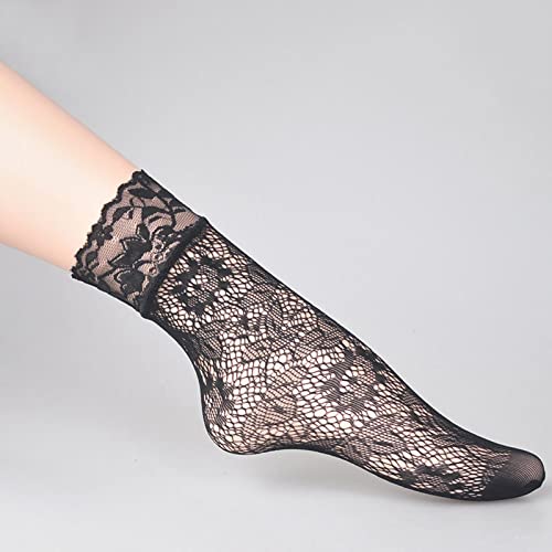 1 Pairs Women Lace Ankle Socks Fishnet Short Stockings Men No Show Socks Size 9-112
