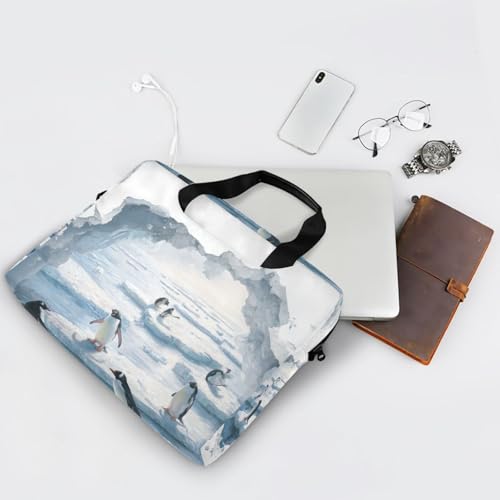 Maletín portátil para laptop 15.6 pulgadas con estampado de pingüinos antárticos miniatura 7