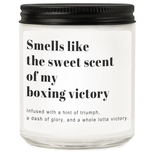 RIZOOCE Funny Boxing Gifts for Men & Women - Scented Candle for Boxers - Unique Boxing Accessories & Decor - Birthday Christmas Gift Ideas for Coach & Fighter (7oz)