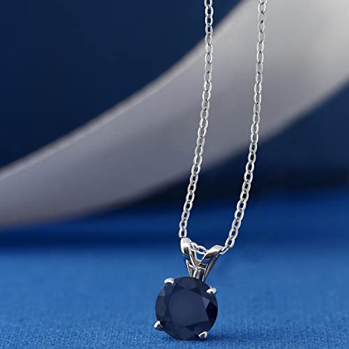 Gem Stone King 925 Sterling Silver 6MM Round Gemstone Birthstone Solitaire Pendant Necklace | 4-Prong Necklace For Women | With 18 Inch Silver Chain3