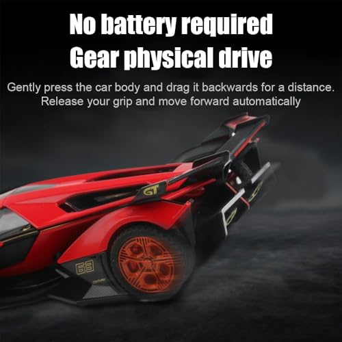 Image of Invite Enterprise Diecast Toy Car Lambo V12 Sports Car Model,Zinc Alloy Simulation Casting Pull Back Vehicles,1:32 Scale Mini Electronic Supercar Toys with Lights and Music for Toddlers Kids