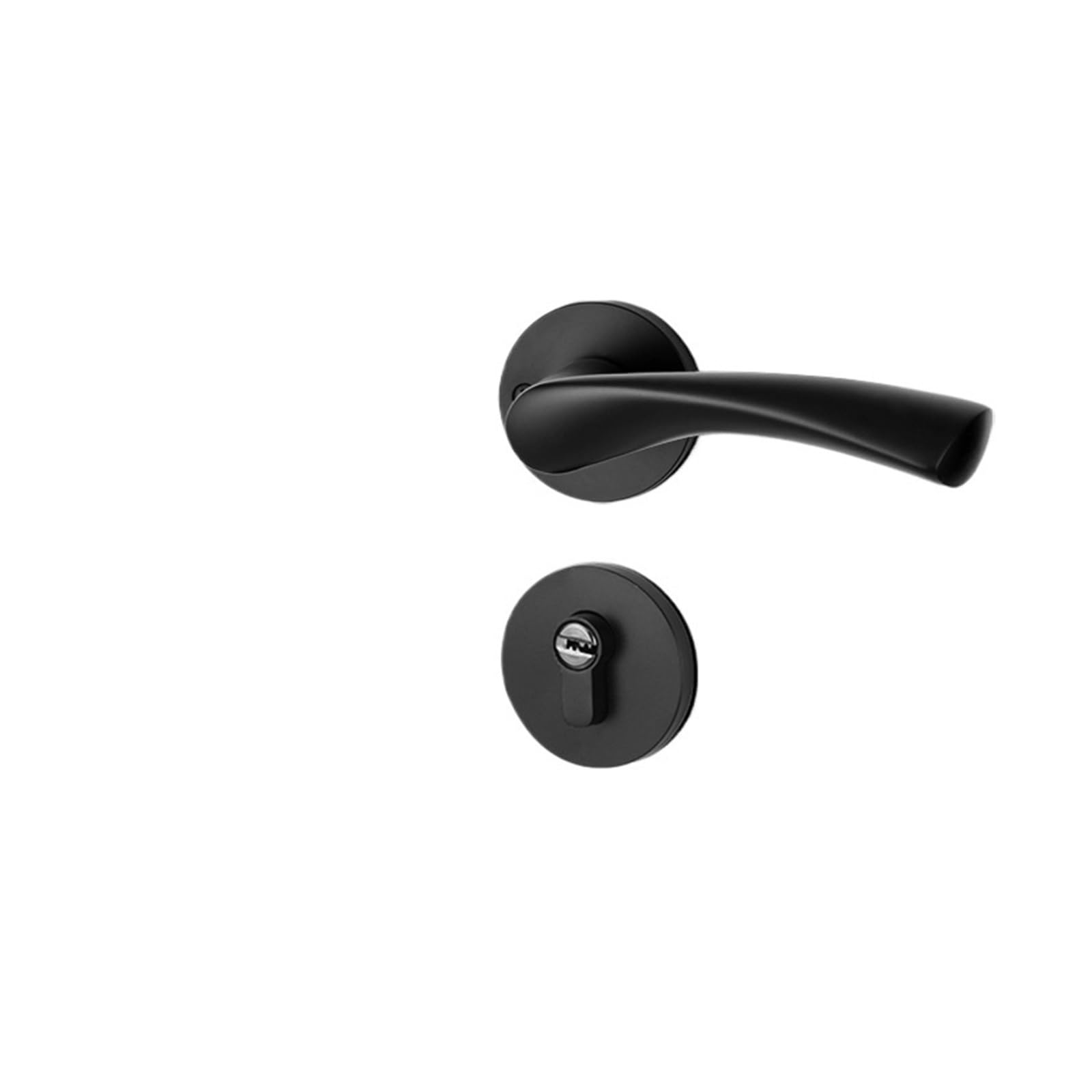 NYRXRYTCA Space Aluminum Split Lock Silent Bedroom Door Lock Household Black Aluminum Handle Wooden Door Lock(Type C split lock)
