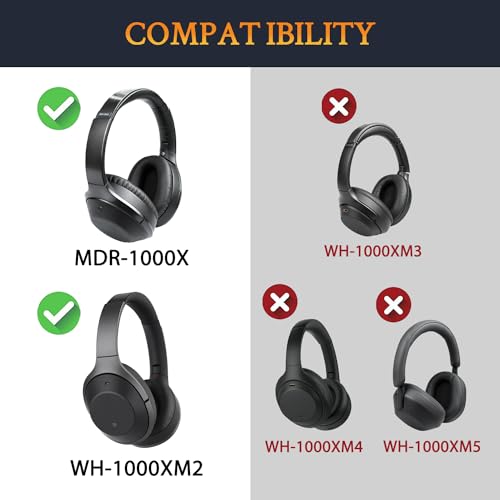 Almohadillas refrigerantes SOULWIT para auriculares Sony WH-1000XM2 y MDR-1000X - Negro miniatura 2