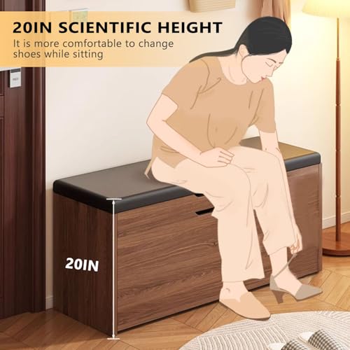 Banc à chaussures design gris idéal pour ranger le salon et la chambre - 6