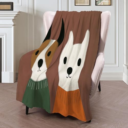 MLSOWM Manta Franela para Sofá Perro De Suéter Manta Mullida Suave y Cálida Retratos De Mascotas Frazada Jardín de la Infancia Ideal Noches Frescas y Cualquier Temporada, Marrón-220x240cm