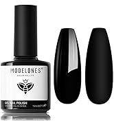 modelones Gel Nail Polish, 1 Pcs 15 ML Black Gel Polish Pure Black Nail Polish Summer Fall Color ...
