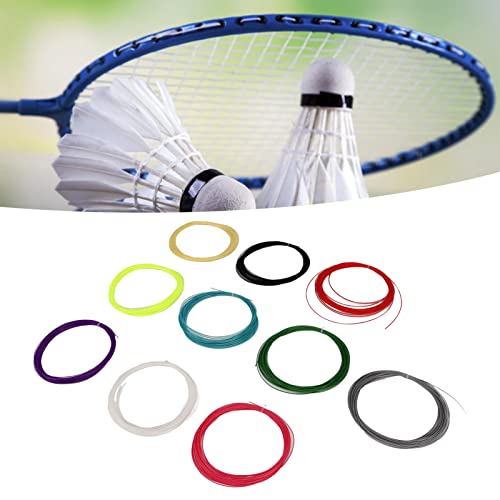 10Pcs Badminton Racquet String,Tennis Racket String for Badminton Training and Professional Use, High Elastic and High Strength, Nanofiber Material, 28lbs,10m Length