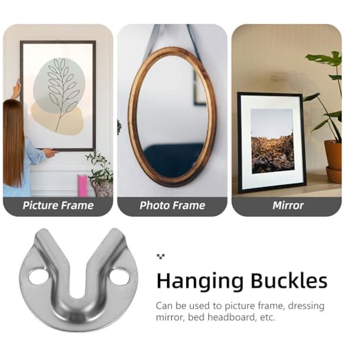 Image of PartyKindom 20pcs Keyhole Hangers Metal Key Hole Hanger with Raised Slot Bracket Picture Hanging Brackets for Mirror, Picture, Frames, Cabinet