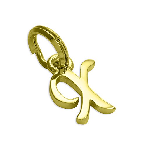 Image of TheCharmWorks Gold Dipped Sterling Silver Script Letter V Charm