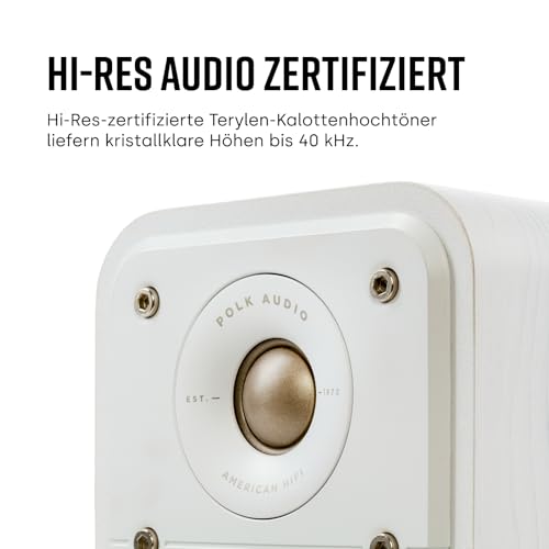 Polk Audio Signature Elite ES10 hochauflösende Surroundlautsprecher fürs Heimkino, Stereo Lautsprecher, Satelliten-Lautsprecher, HiFi, Hi-Res Zertifiziert, kompatibel mit Dolby Atmos und DTS:X (Paar)