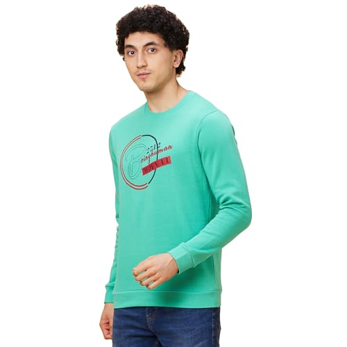 Image of Being Human White Regular Fit Round Neck Long Sleeves Men's Sweatshirt Clothing