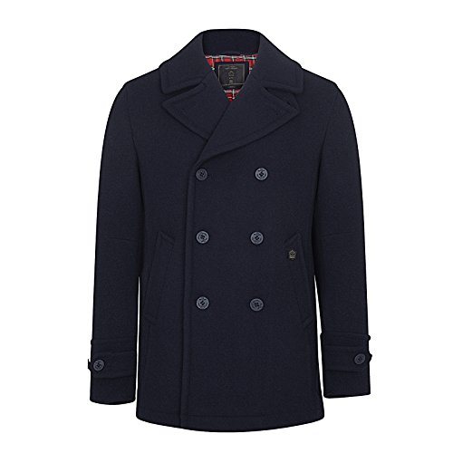 Merc of London Manteau Doyle Abrigo, Azul (Marine Foncé 219), L para Hombre